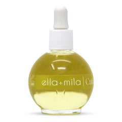 ella+mila front bottle showing fragrance-free oil and clean design benefit nourishing nails