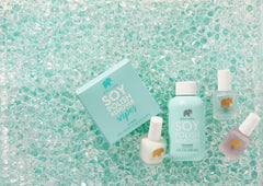 ella+mila lifestyle bathroom vanity scene showing daily nail care routine