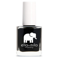 ella+mila brush spreading smooth black polish for even application benefit