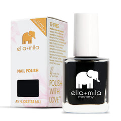 ella+mila bottle front view showing black shade and label for quick selection