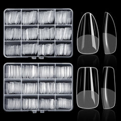 ELLEWIN front packaging displaying 480 clear nail tips and kit benefits
