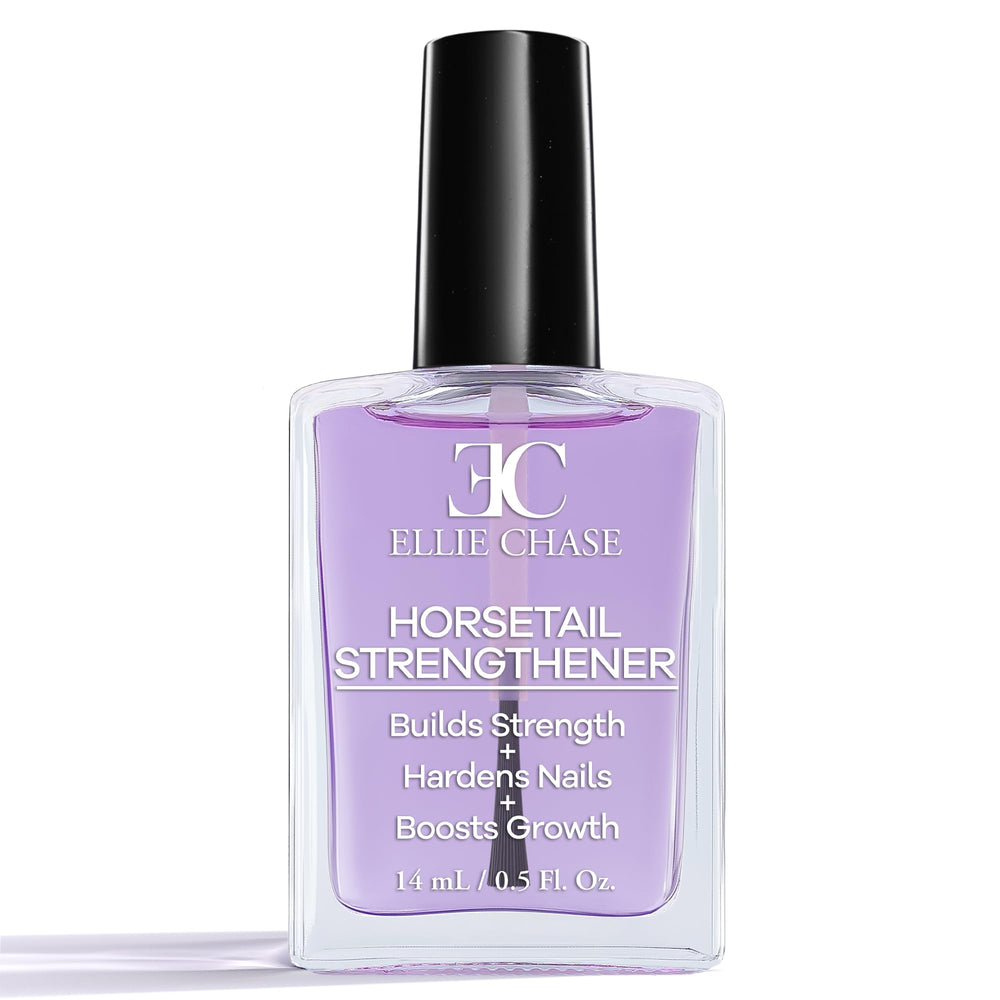 ELLIE CHASE front bottle view showing clear strengthener and benefits