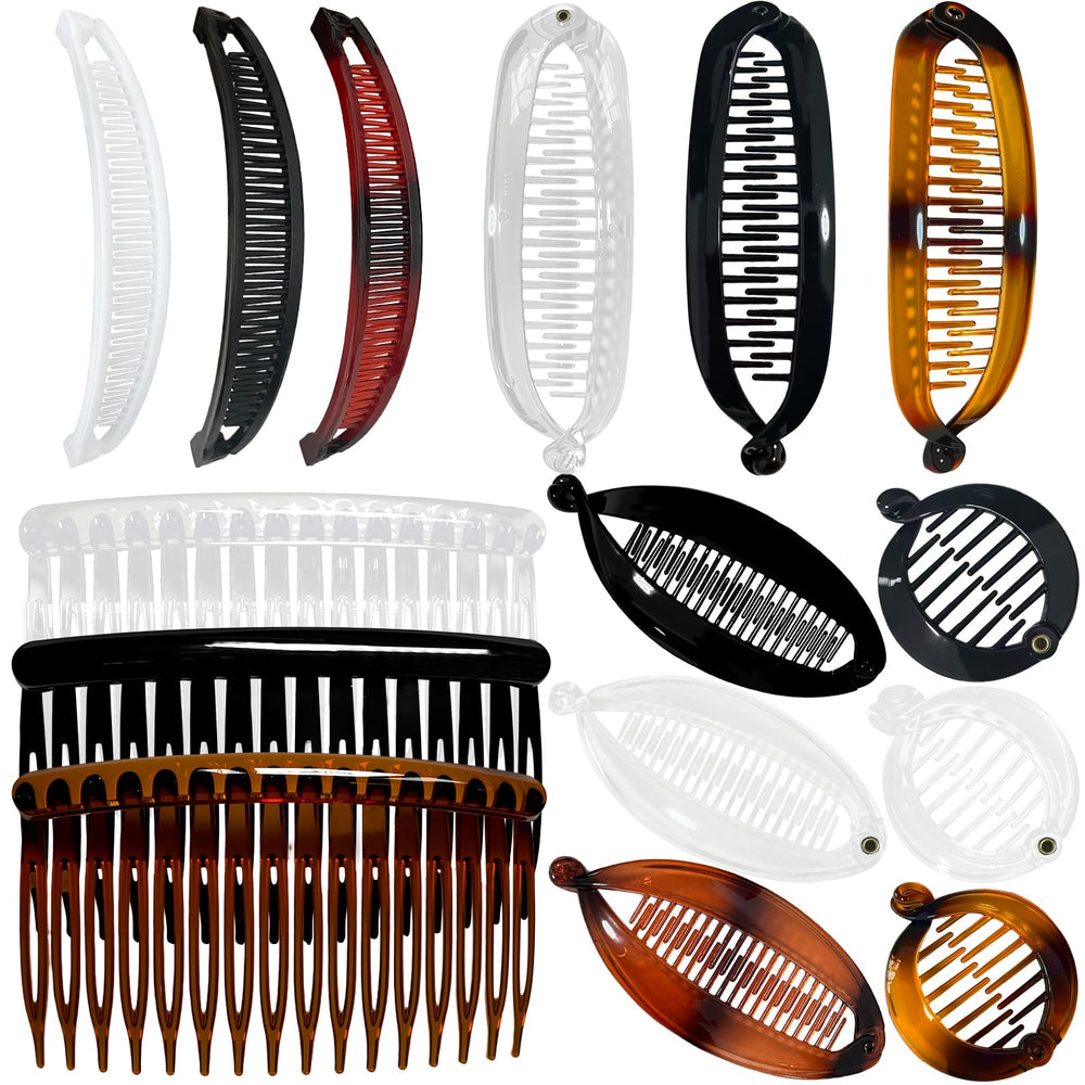 ELLOPH banana clips front packaging showing full 15-piece set and versatility