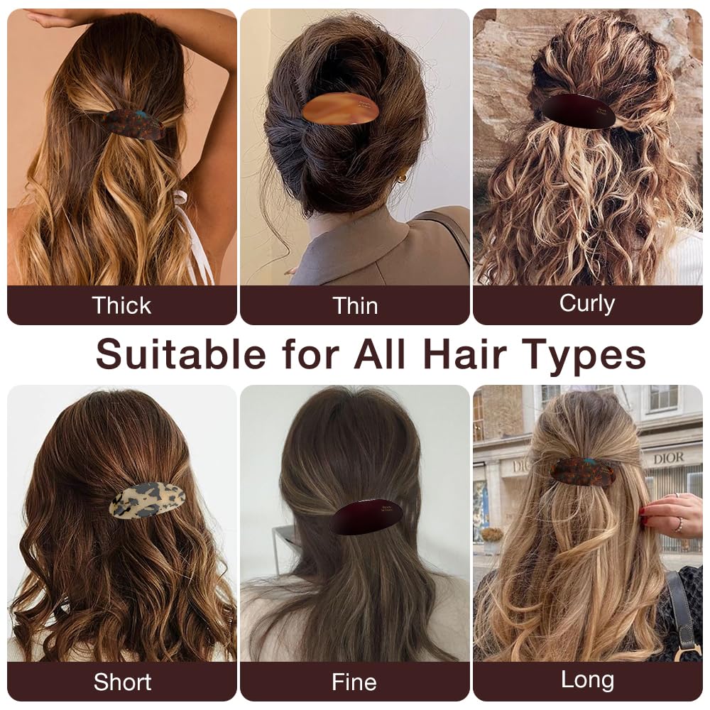ELLOPH barrette worn in half-up hairstyle demonstrating secure hold and polished look