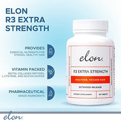 Elon bottle open with vanilla-coated tablets for easy twice-daily use
