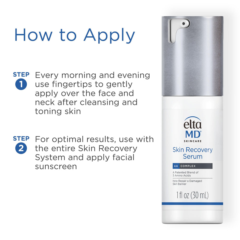 EltaMD applying serum to face showing gentle coverage and soothing benefit