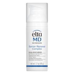 EltaMD pump bottle front view showing clean design and quick application benefit