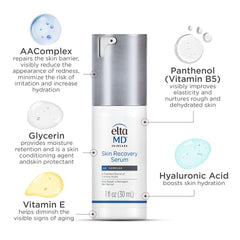 EltaMD bottle beside moisturizer showing layering compatibility benefit