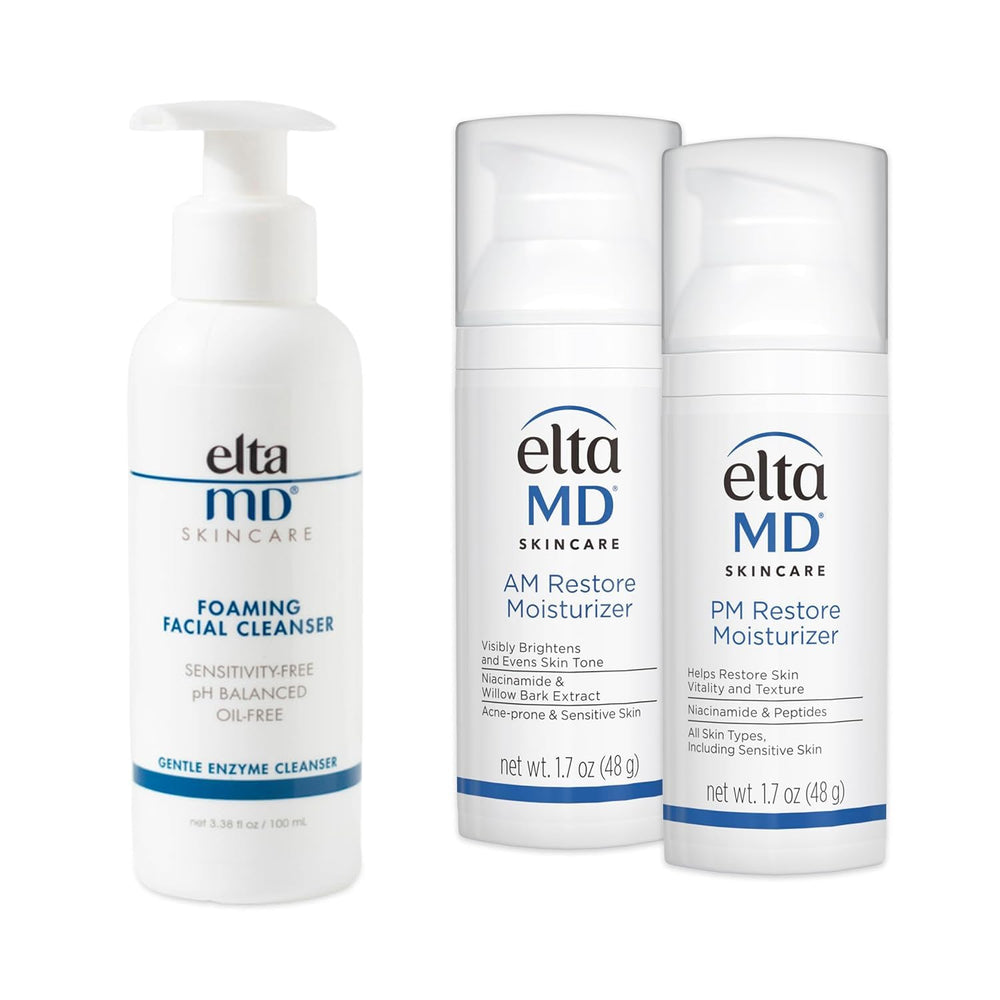 EltaMD foaming facial cleanser front packaging showing bottle and label, gentle cleansing benefit