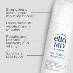 EltaMD close-up cream texture showing smooth hydrating consistency for quick absorption