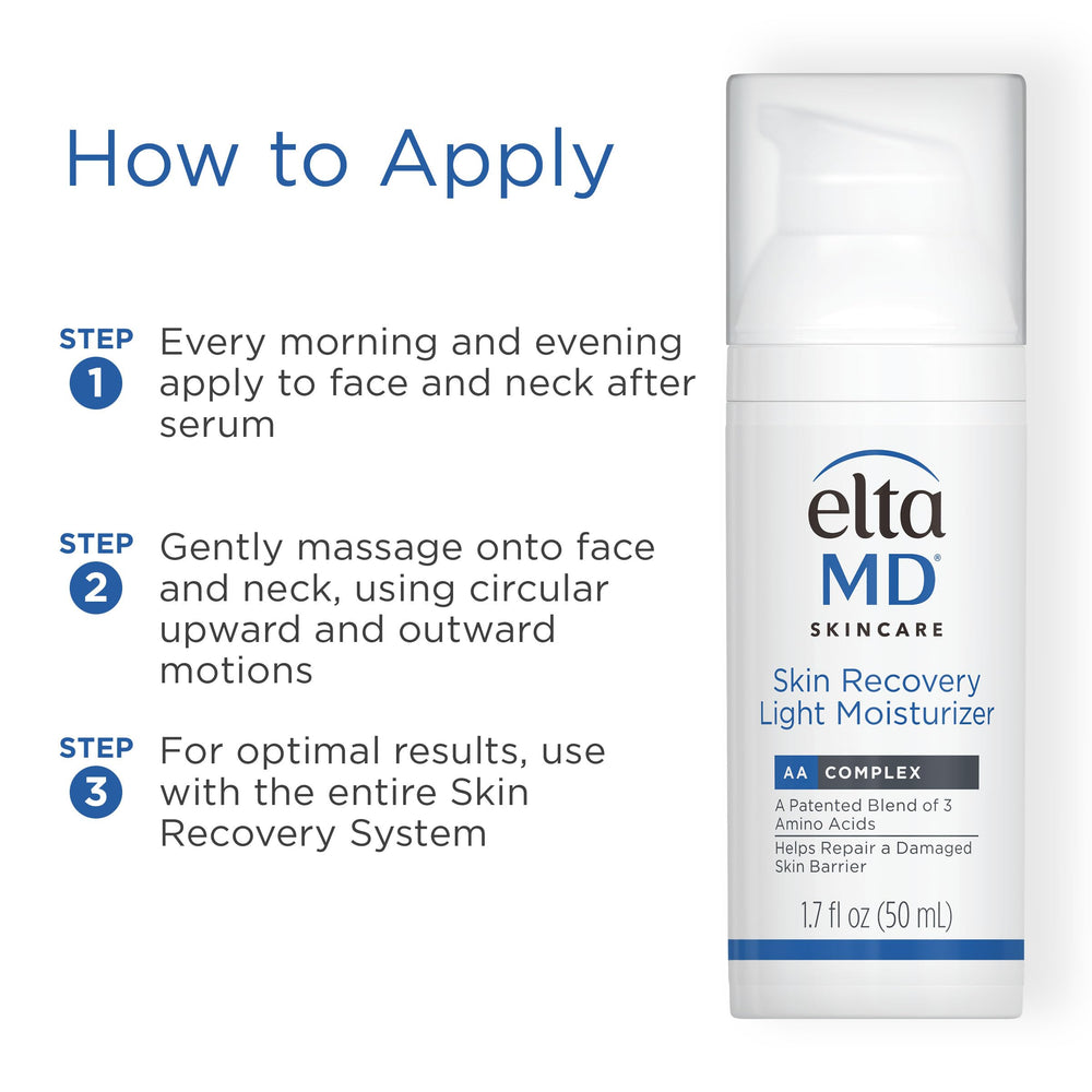 Back label of EltaMD moisturizer showing ingredient list and usage instructions benefit