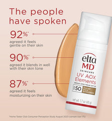 EltaMD tinted sunscreen cream texture close-up highlighting hydrating finish