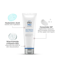 EltaMD tube styled on bathroom counter showing daily use benefit