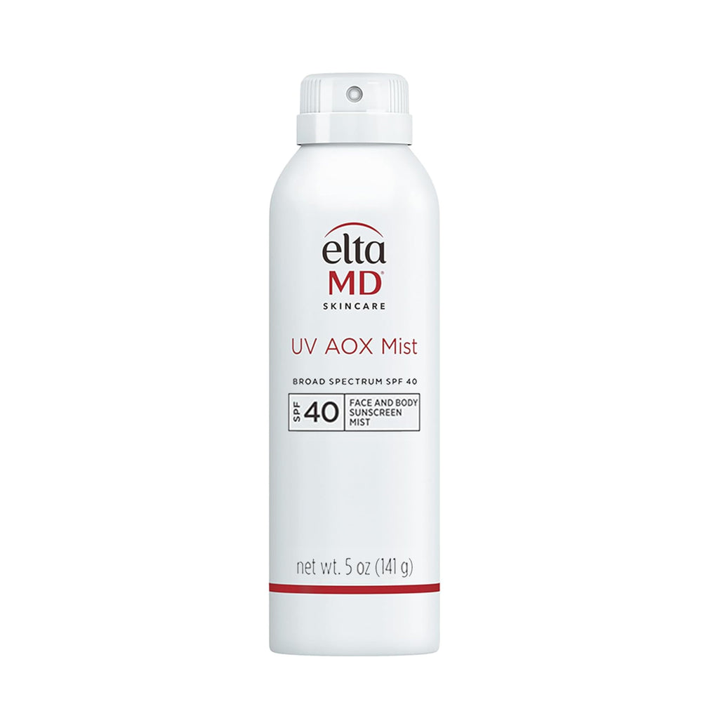 EltaMD spray bottle front packaging showing SPF 40 for travel convenience