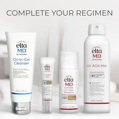 EltaMD mist texture on forearm demonstrating light, non-greasy finish