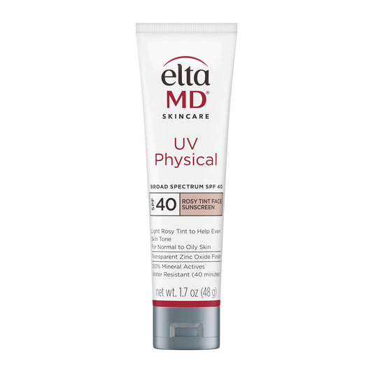 EltaMD front packaging showing SPF 40 and rosy tint benefit