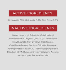 Zinc oxide ingredient visual with EltaMD logo showing mineral protection