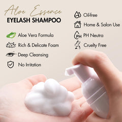 Embagol close-up aloe foam texture for gentle conditioning and soft lashes