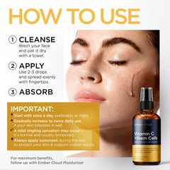 Ember Cloud serum applied on hand showing lightweight absorption benefit