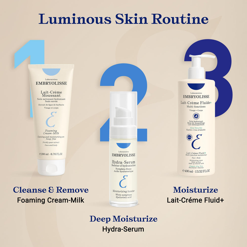 Embryolisse in bathroom lifestyle setting suggesting everyday ritual and multi-use convenience benefit