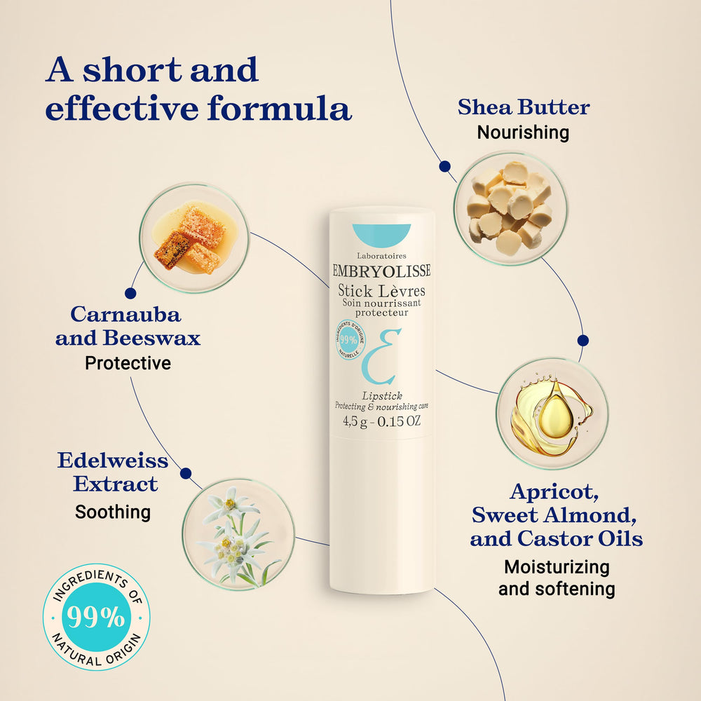 Embryolisse in-use application on lips showing smooth coverage and immediate comfort