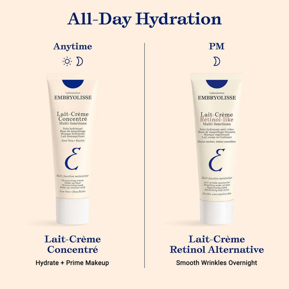 Embryolisse cream used as nighttime mask, restorative hydration benefit