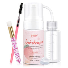 EMEDA front bottle showing strawberry-labeled foam cleanser for gentle extension care