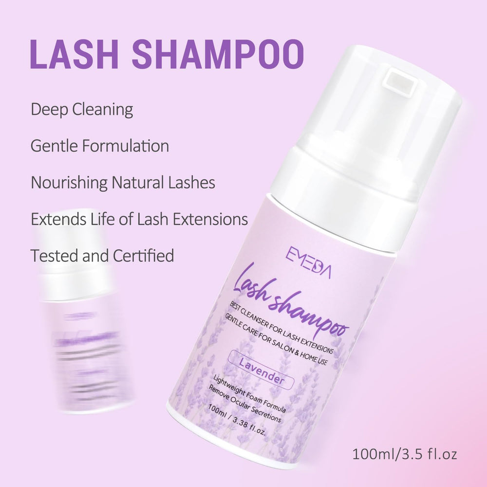 EMEDA lavender foam texture on fingertip demonstrating gentle lather
