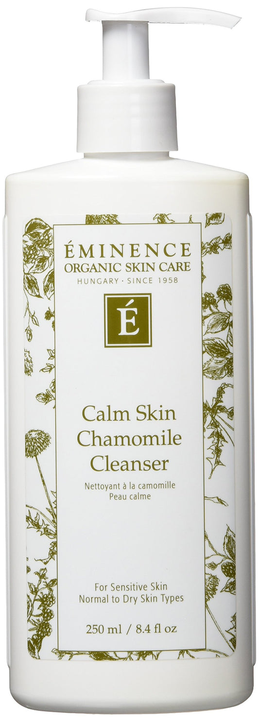 Eminence Calm Skin chamomile cleanser front packaging showing 8.4 oz and soothing benefits