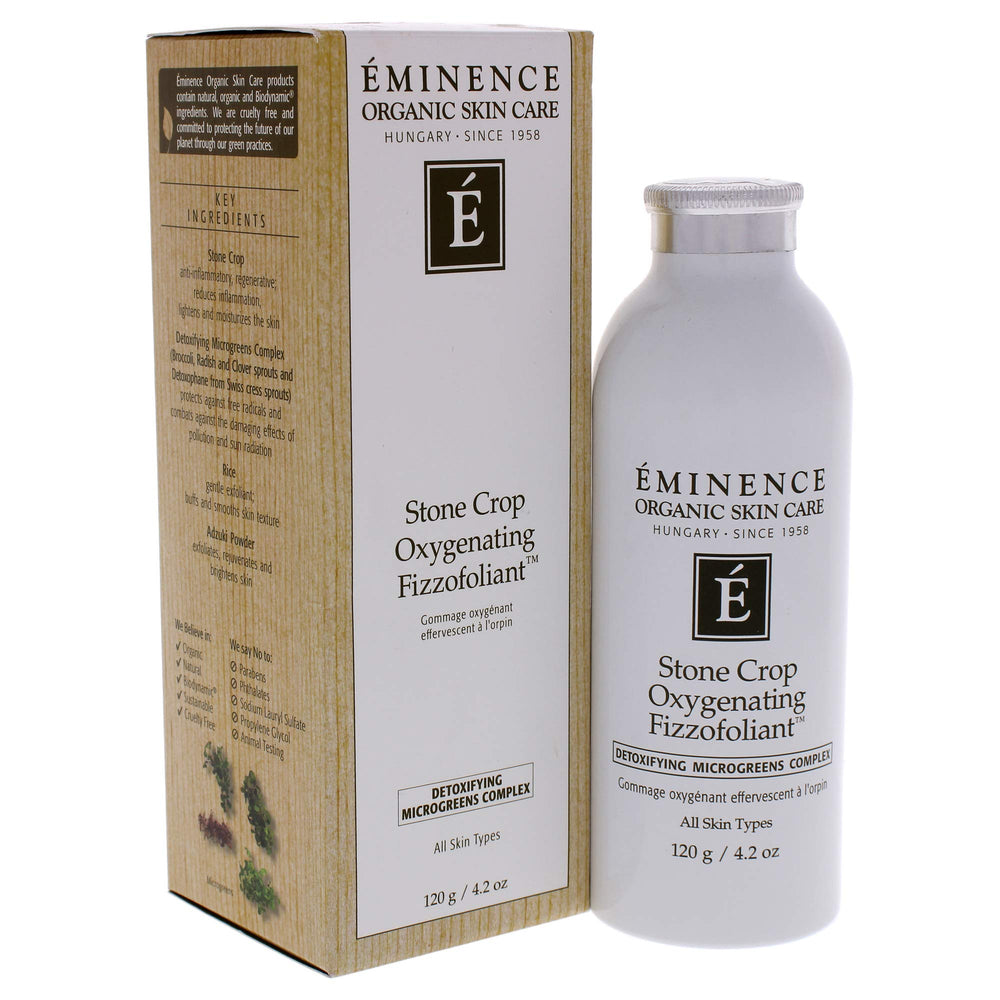 Eminence fizzing foam in hand demonstrating soft cleansing and hydration