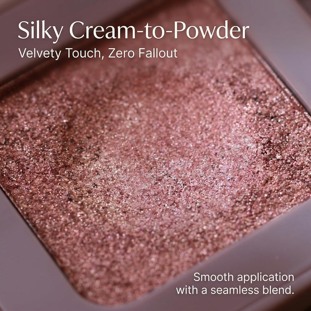 Enfuntins applied on lid demonstrating intense shimmer and wearable finish