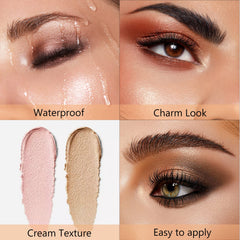 Enfuntins product applied to eyelid demonstrating quick, polished finish