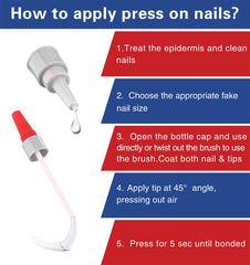 ENMEMO applied to press-on nail illustrating strong bond and natural look