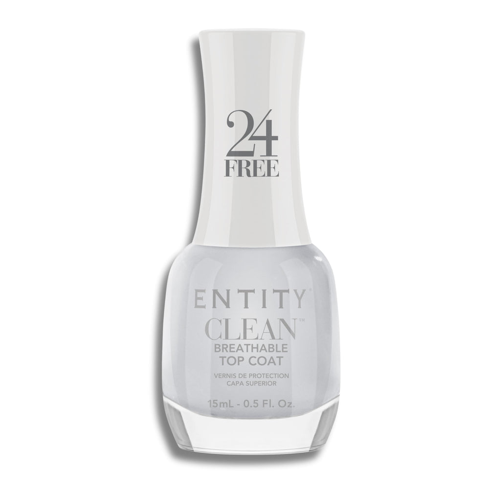 Entity Clean top coat front bottle showing glossy finish benefit