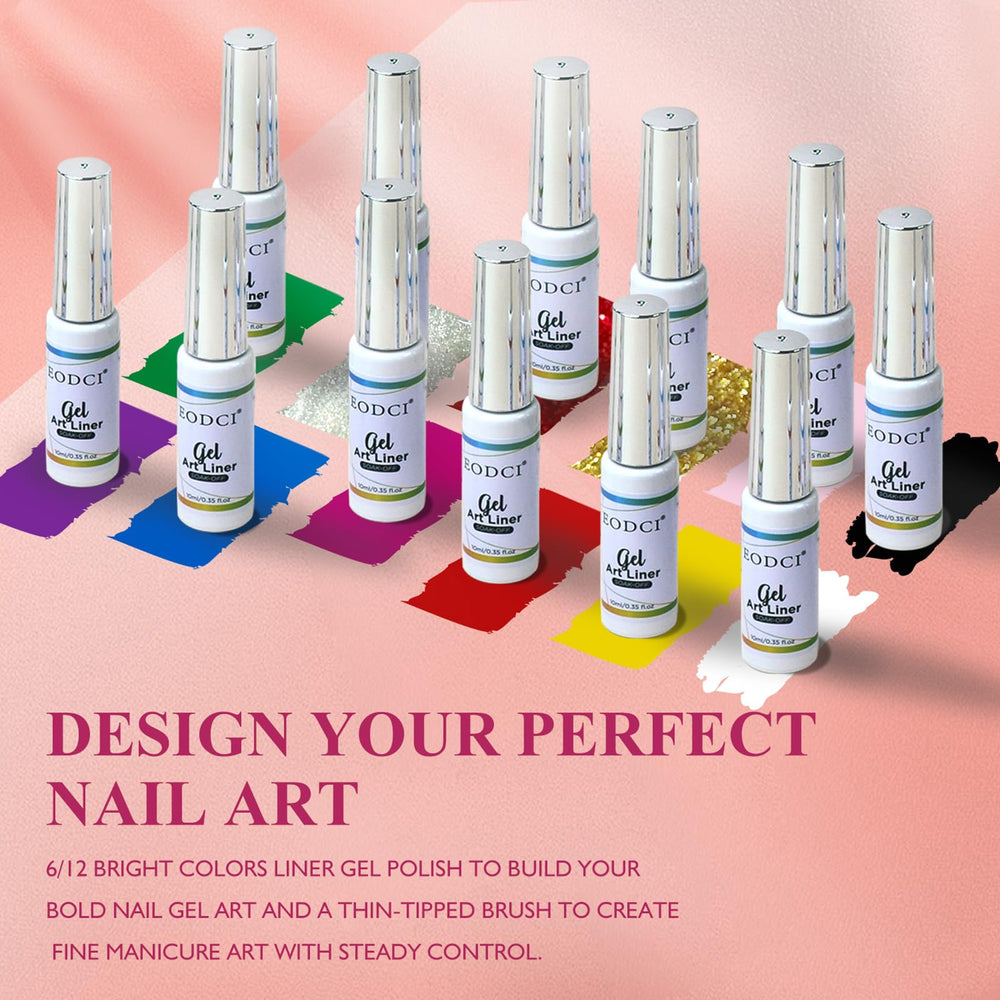 eodci brush closeup thin tapered tip for precise lines and controlled nail art