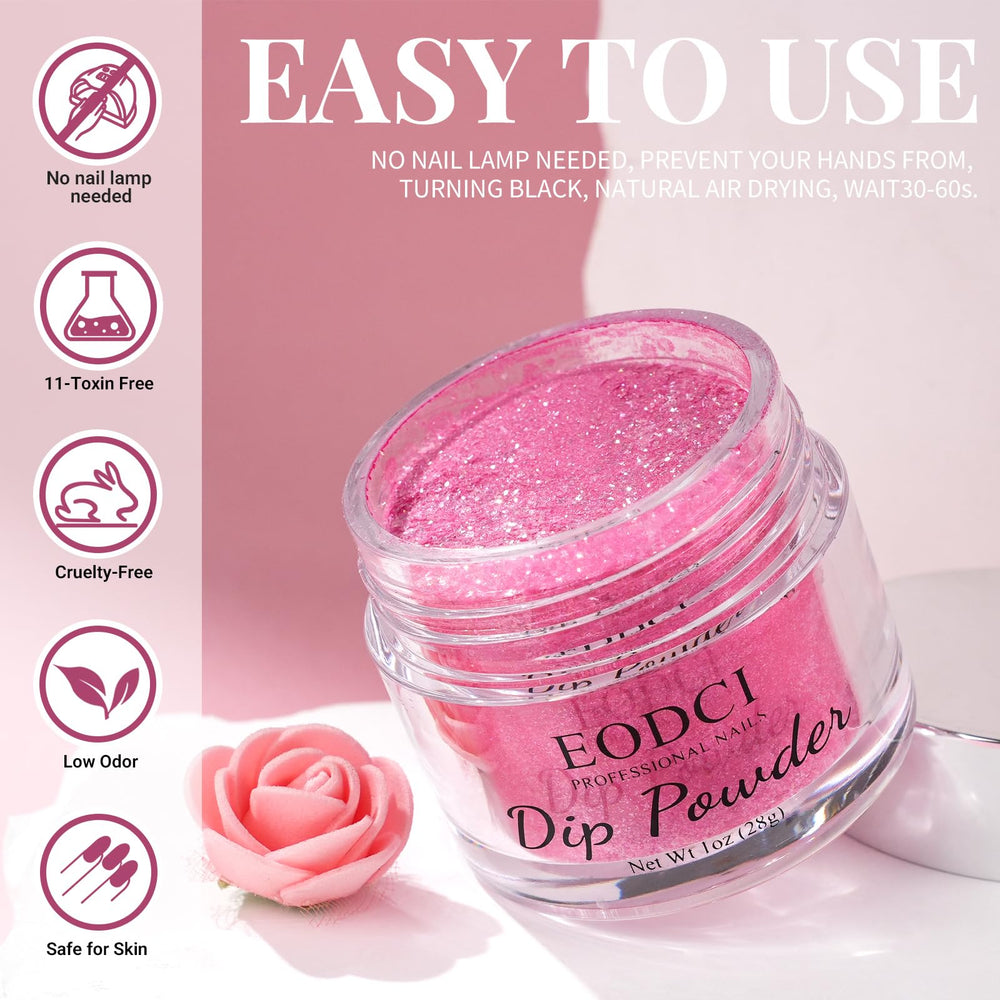 eodci close-up powder texture displaying fine glitter for smooth application