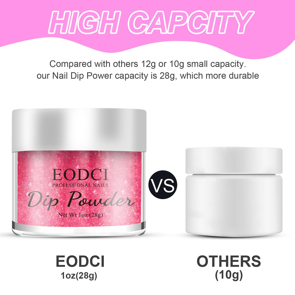 eodci finished nails with glitter pink manicure showing durable shine