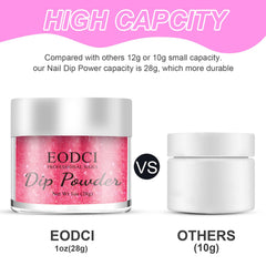 eodci finished nails with glitter pink manicure showing durable shine