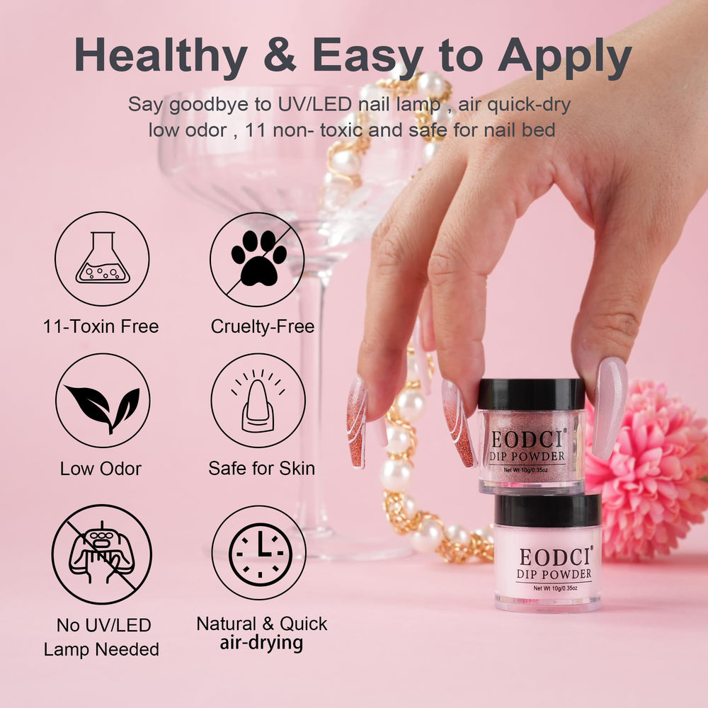 eodci nail in use dipping process showing step-by-step application benefit