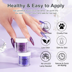 eodci tools and liquids arranged with brush and file, organized for easy use
