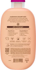 eos Pink Champagne bottle styled in bathroom for a luxurious, uplifting shower experience