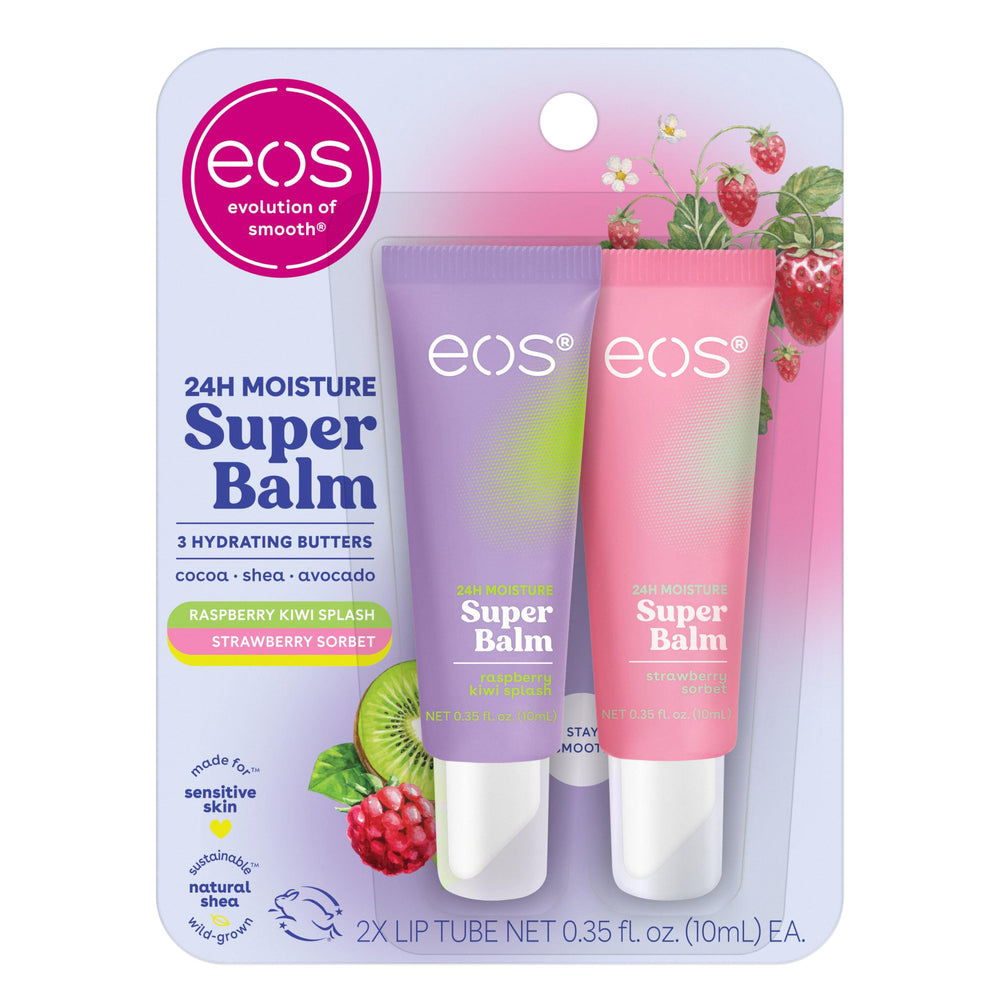 eos front view of two tubes showing packaging and duo benefit