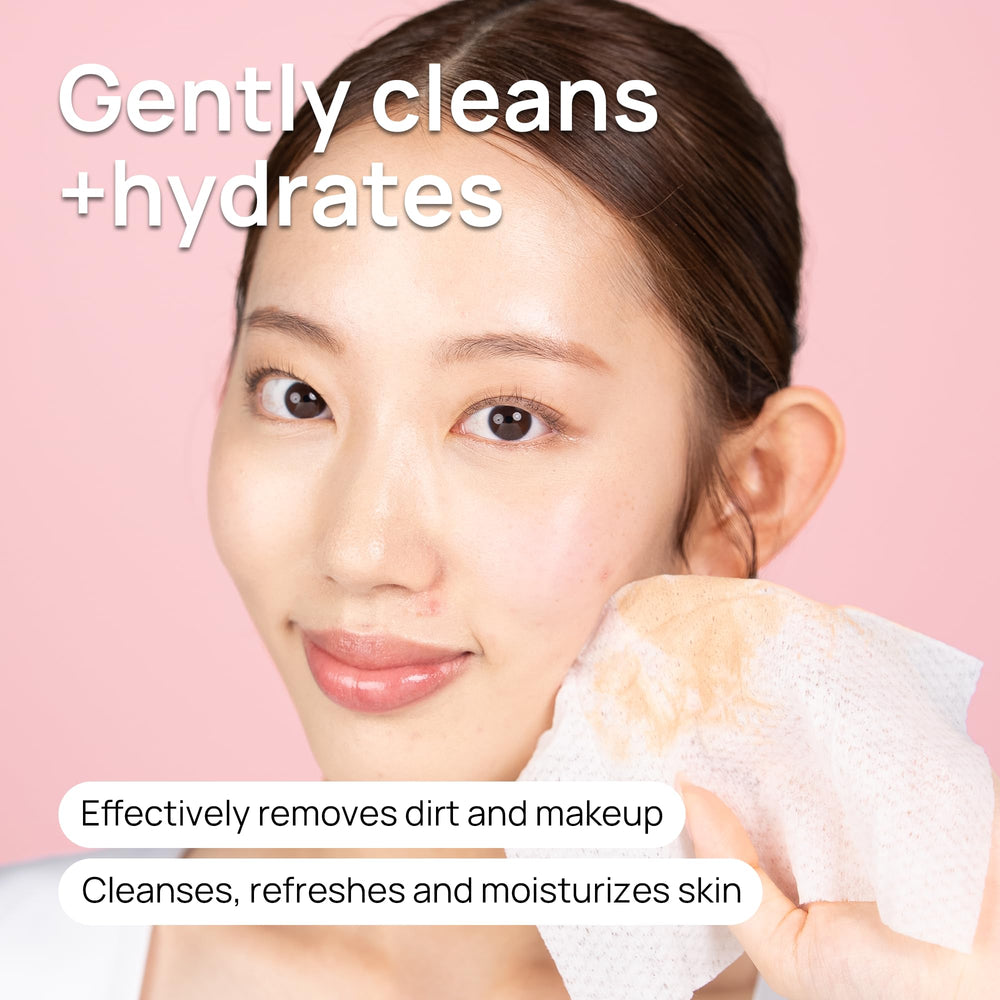 Epielle wipe in hand demonstrating easy grip and quick makeup removal benefit