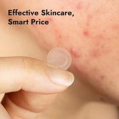 Epielle clear patch under light makeup illustrating invisible daytime wear