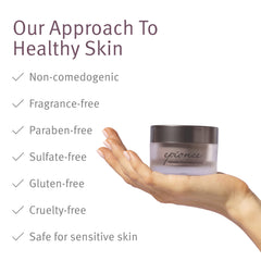 Close-up of Epionce ingredients label emphasizing ceramides and botanical actives benefit