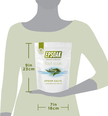 Foot basin in use with Epsoak soak, demonstrating relaxing at-home use