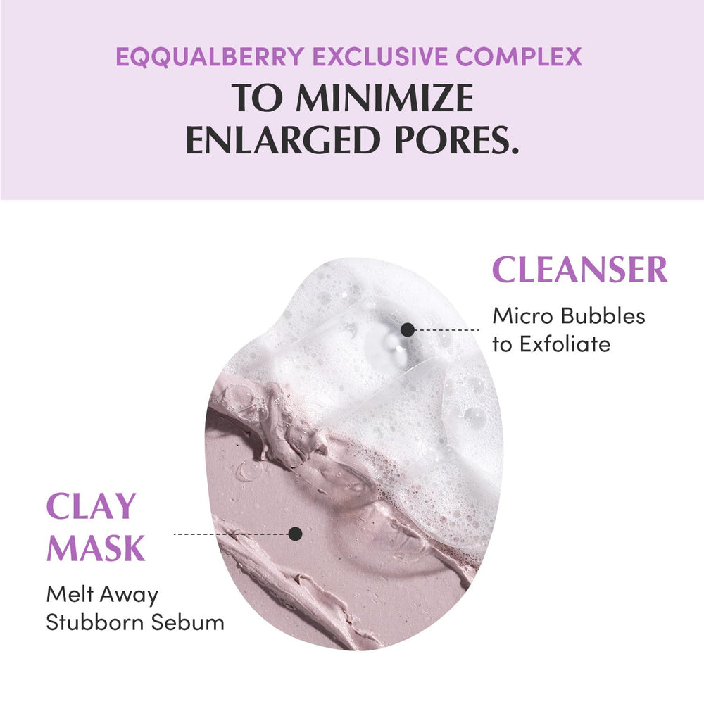 EQQUALBERRY bentonite clay granules close detail, oil-absorbing benefit