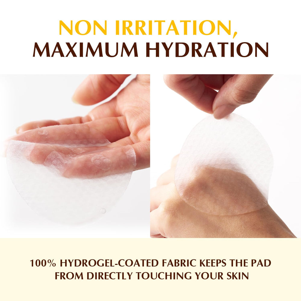 EQQUALBERRY pad saturated with serum to show nourishing gel delivery