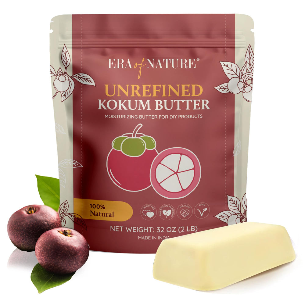 era of nature kokum butter front packaging showing pure 8 oz product and label benefits