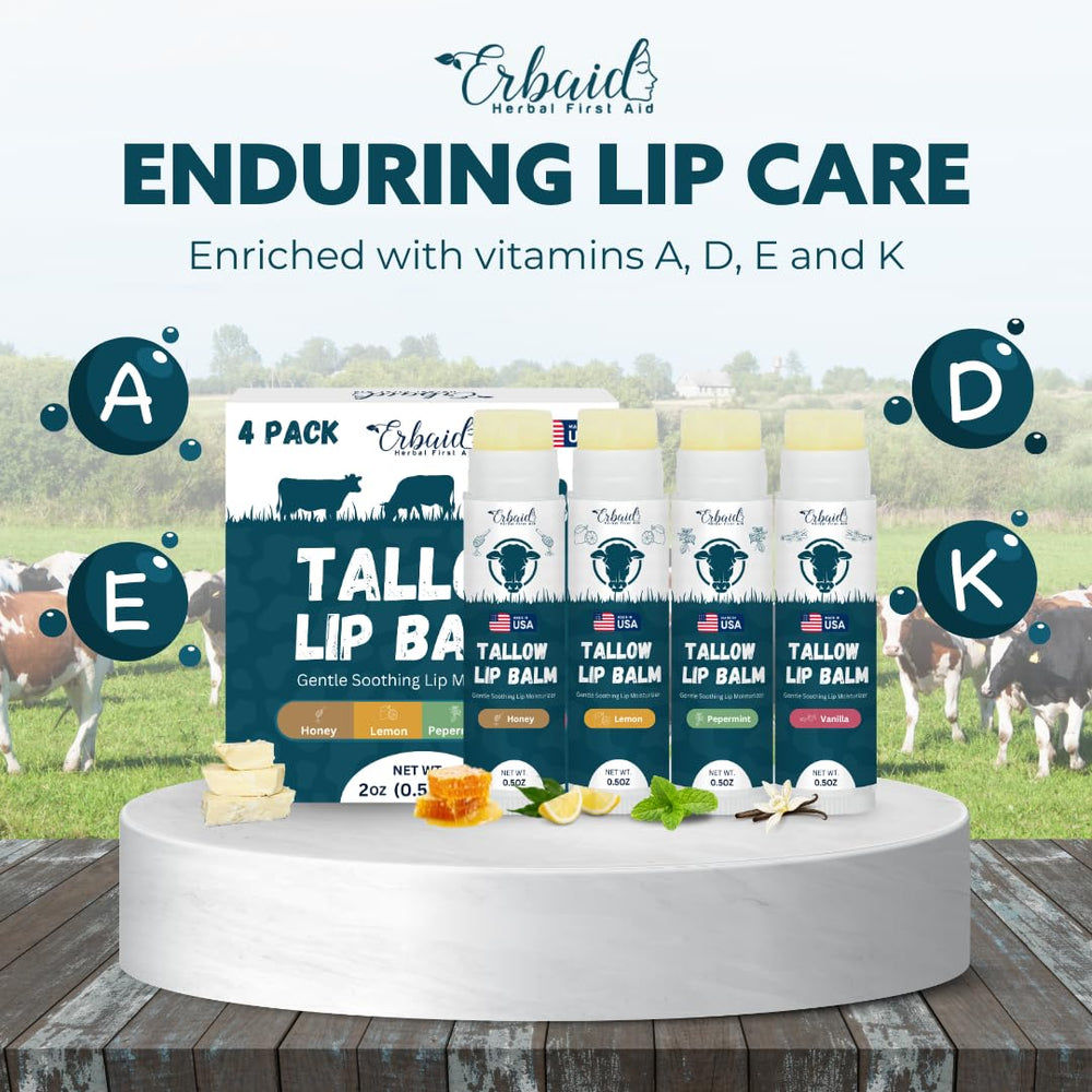 Erbaid balm being applied to lips demonstrating soothing protection